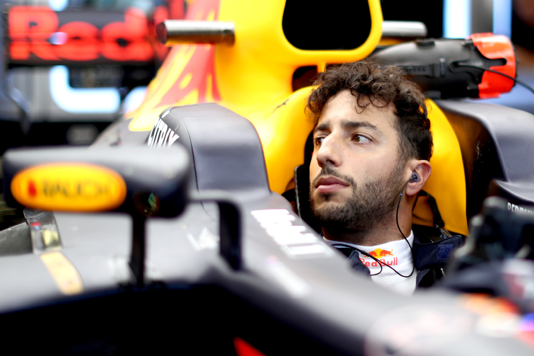 Daniel Ricciardo sits in his RB13 at the 2017 Hungarian Grand Prix.
