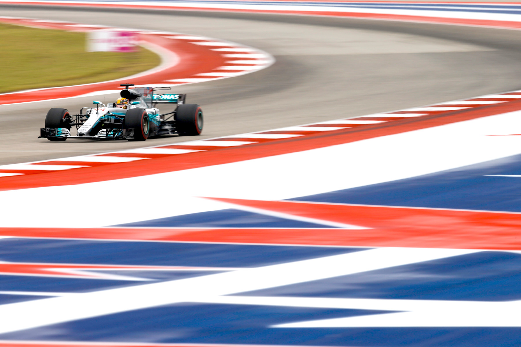Lewis Hamilton on track at the 2017 United States Grand Prix