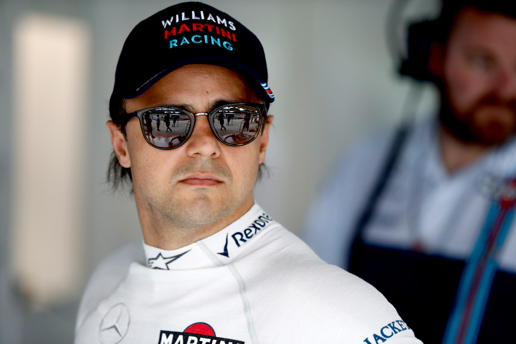 Felipe Massa in his garage at the 2017 Malaysian Grand Prix.