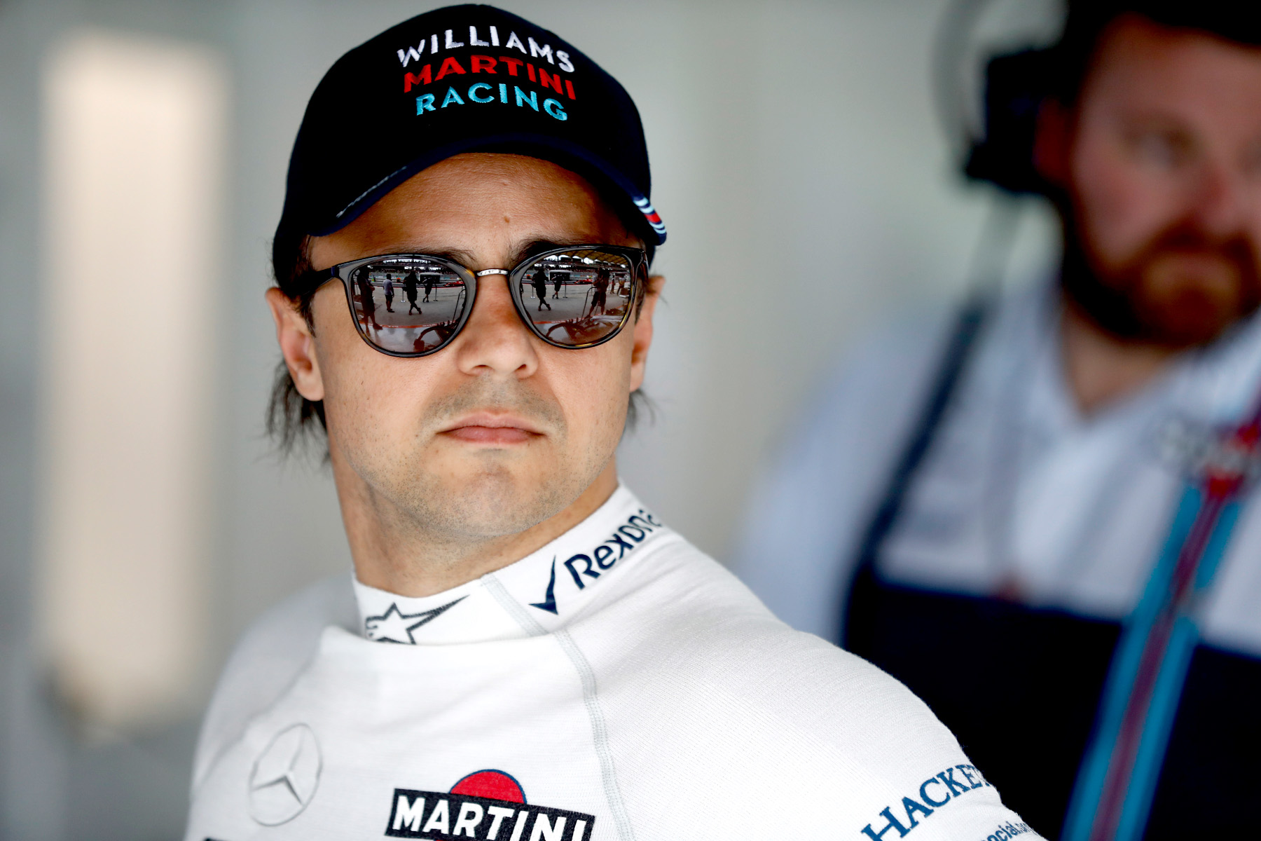 Felipe Massa in his garage at the 2017 Malaysian Grand Prix.