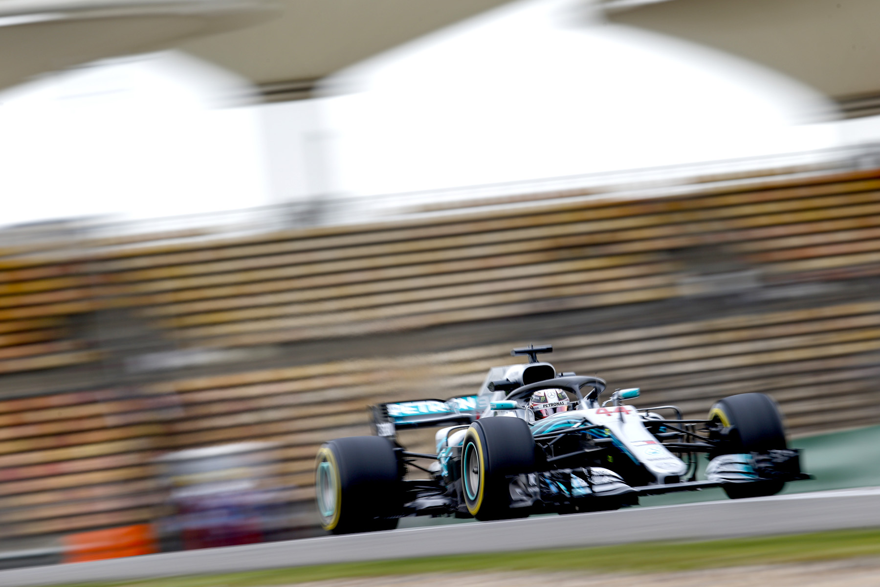 Lewis Hamilton on track at the 2018 Chinese Grand Prix.