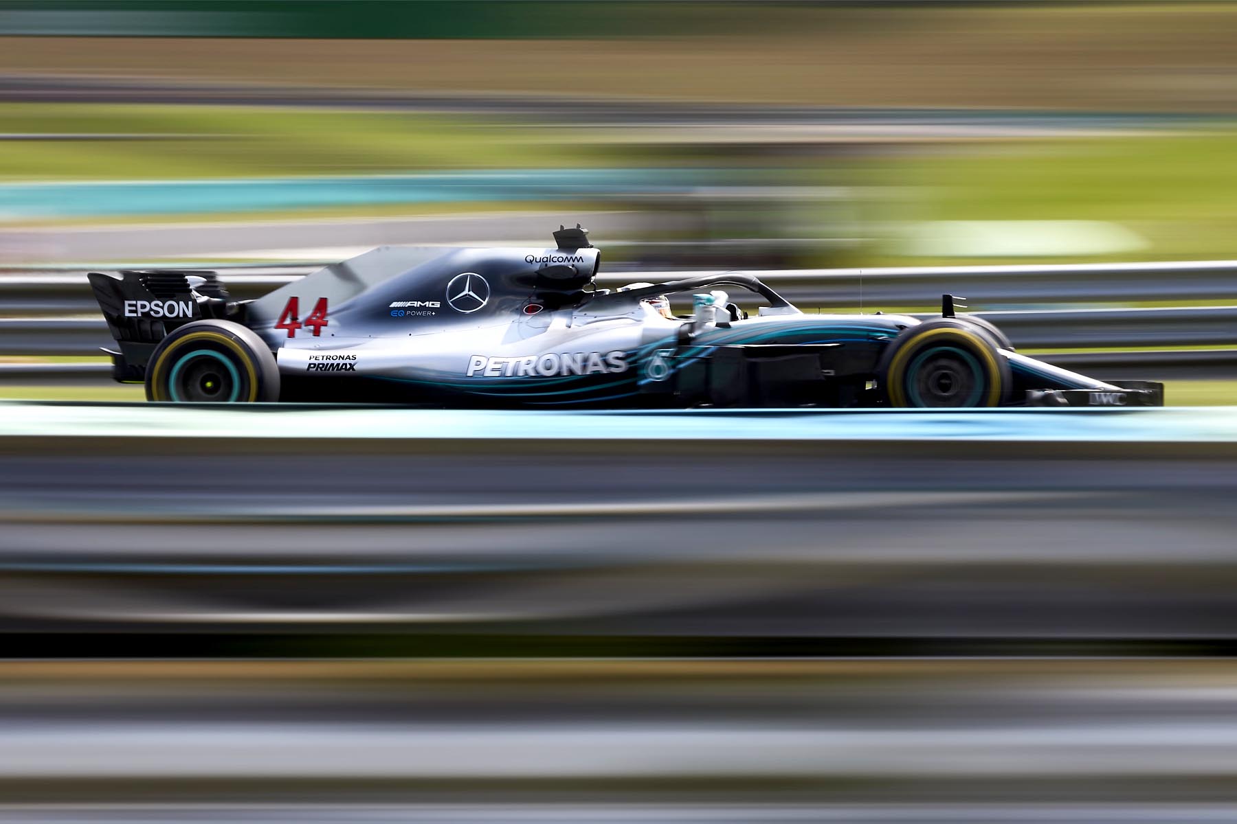 Lewis Hamilton on track at the 2018 Hungarian Grand Prix.