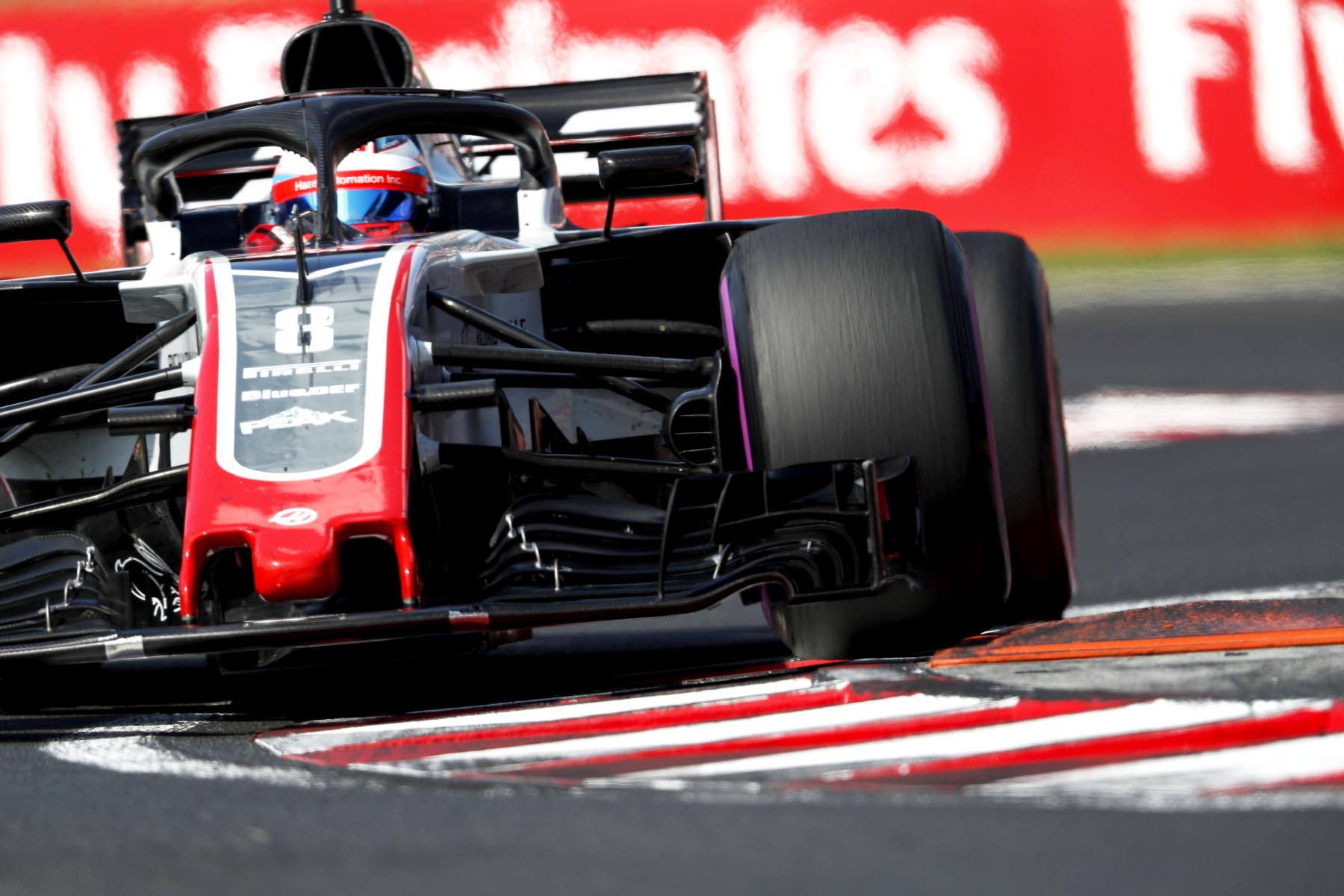 Romain Grosjean on track at the 2018 Hungarian Grand Prix.