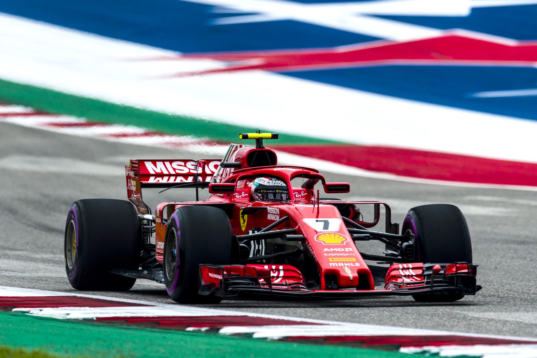 Kimi Raikkonen on track at the 2018 United States Grand Prix.
