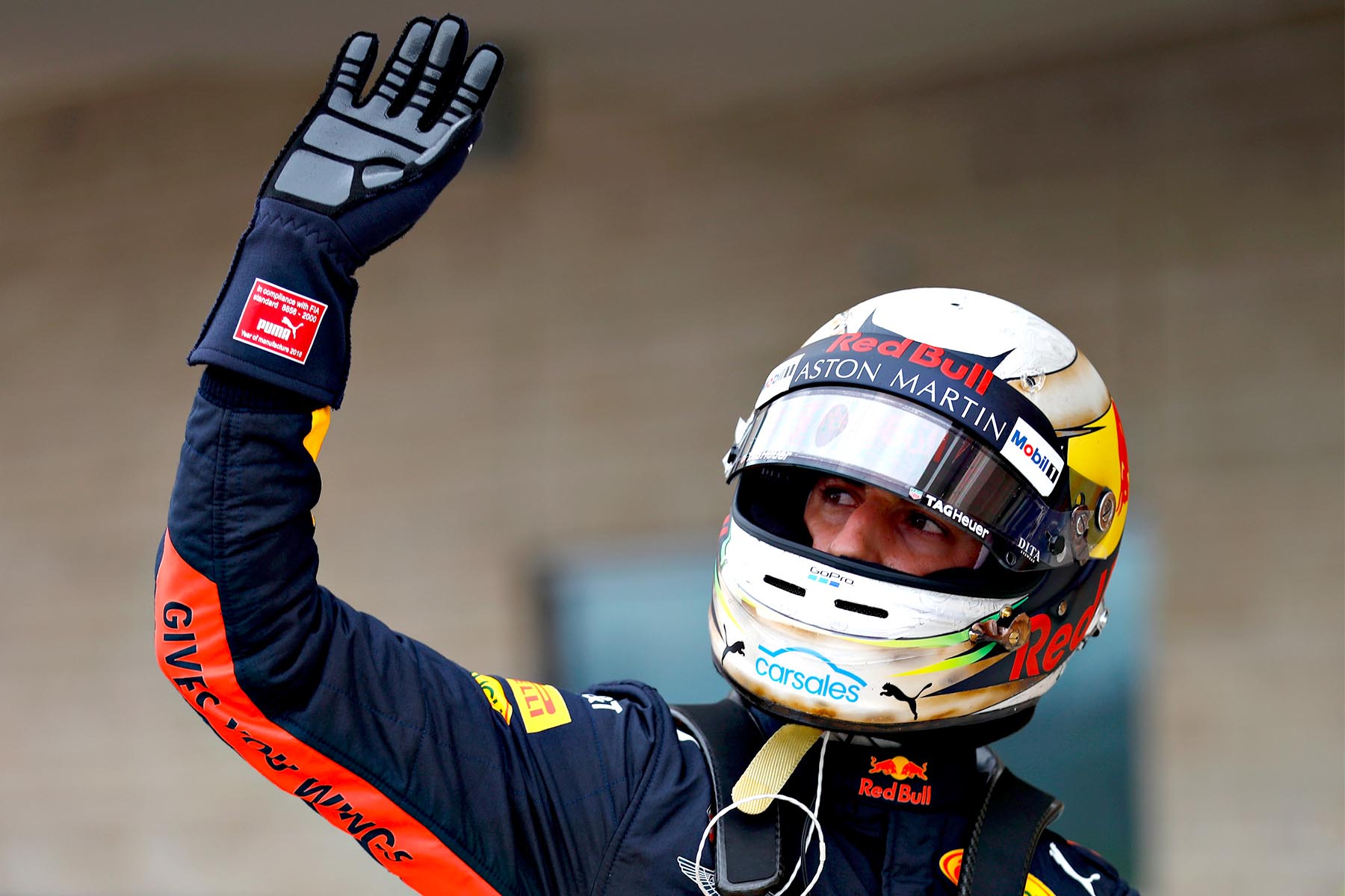 Daniel Ricciardo post-qualifying at the 2018 United States Grand Prix.