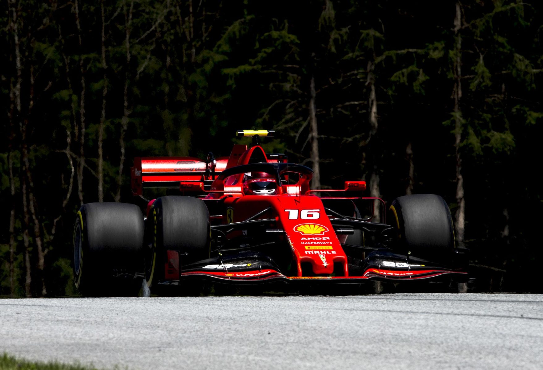Charles Leclerc on track at the Austrian Grand Prix.