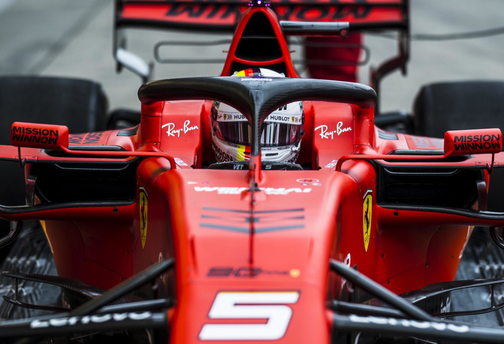 Sebastian Vettel on track at the 2019 Japanese Grand Prix