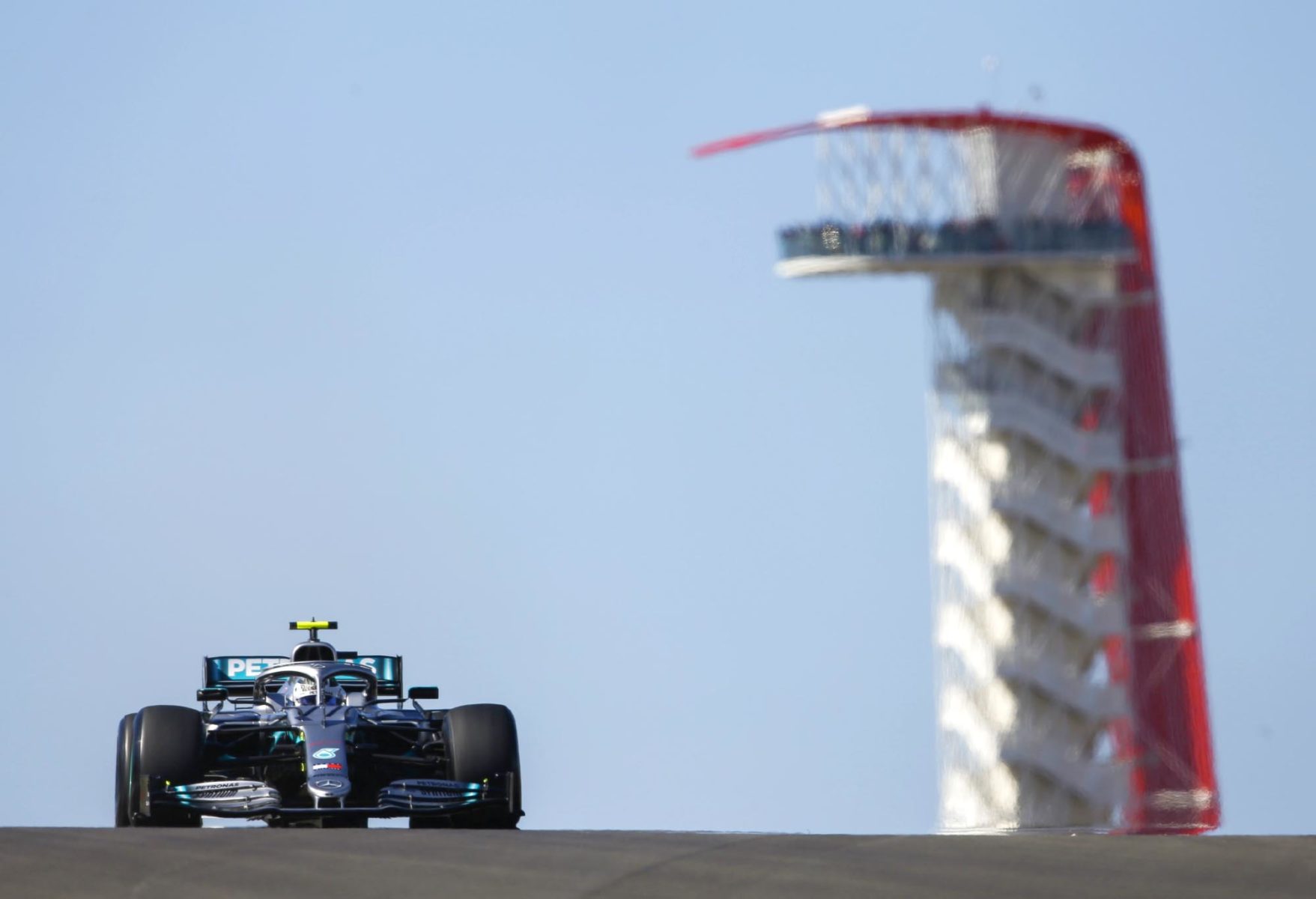 Valtteri Bottas on track at the 2019 United States Grand Prix.